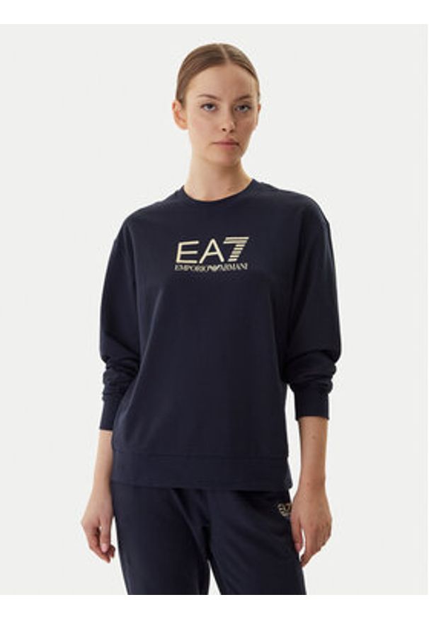 EA7 Emporio Armani Dres 7W000115 AF13135 MB235 Granatowy Regular Fit. Kolor: niebieski. Materiał: bawełna