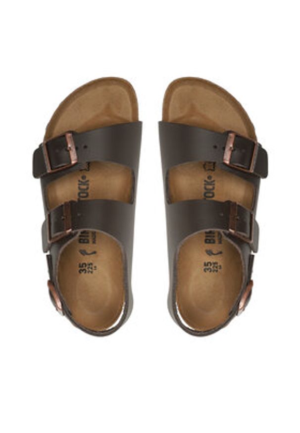 Birkenstock Sandały Milano Bs 34103 Brązowy. Kolor: brązowy. Materiał: skóra