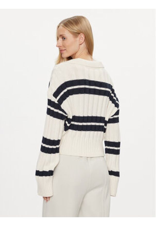 Tommy Jeans Sweter DW0DW17321 Écru Boxy Fit. Materiał: syntetyk