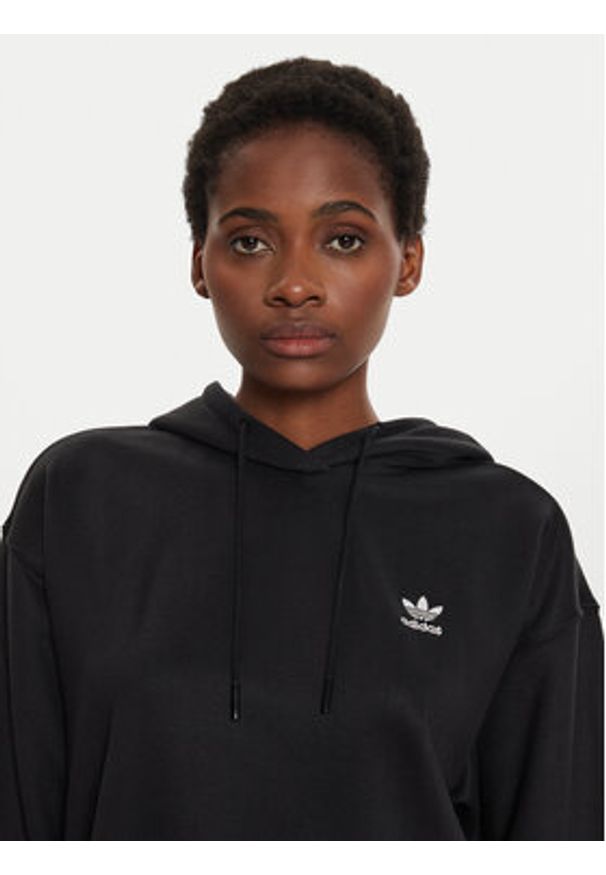 Adidas - adidas Bluza Trefoil IU2421 Czarny Loose Fit. Kolor: czarny. Materiał: bawełna