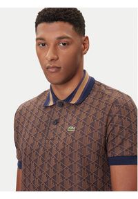 Lacoste Polo DH1417 Brązowy Regular Fit. Typ kołnierza: polo. Kolor: brązowy. Materiał: bawełna #4