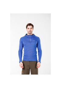 WOOLONA - Bluza Turystyczna Męska Termoaktywna Woolona 100% Merino Thor z Kapturem. Typ kołnierza: kaptur. Kolor: niebieski. Styl: sportowy. Sport: turystyka piesza