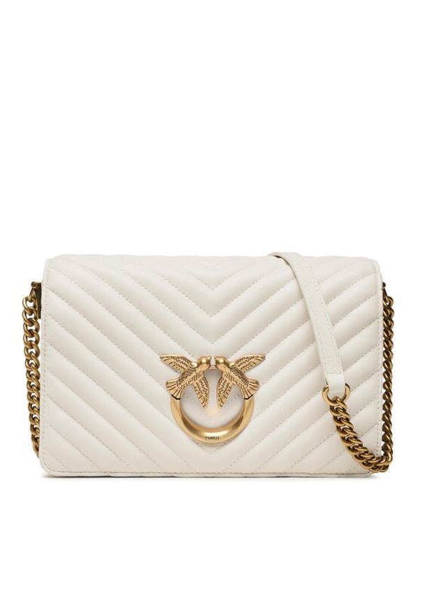 Pinko Torebka Love Click Classic PE 23 PLTT 100063 A0GK Écru. Materiał: skórzane