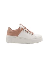 Valentino by Mario Valentino - VALENTINO Biało-różowe sneakersy Baraga S Sneaker Lace-U, Rozmiar 40. Kolor: biały. Materiał: skóra #6