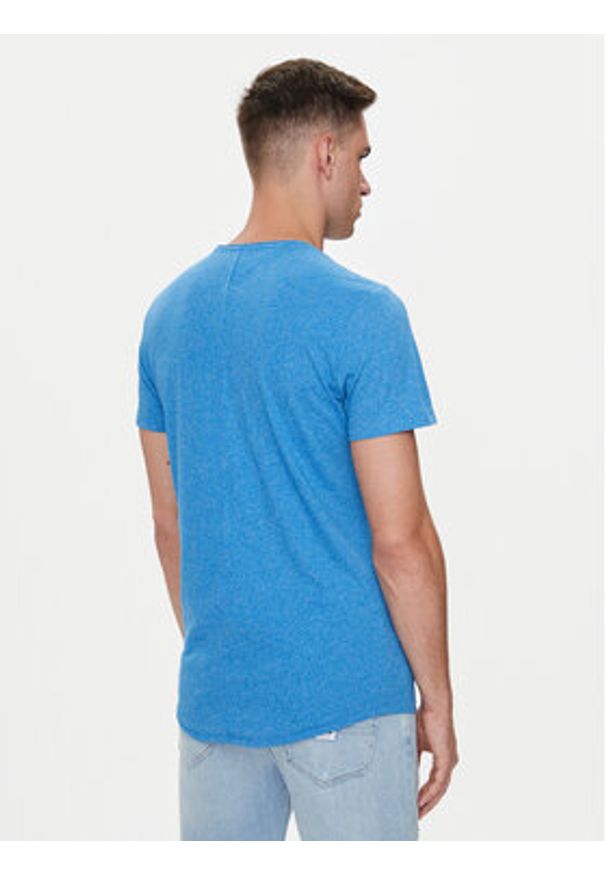 Tommy Jeans T-Shirt Jaspe DM0DM09586 Niebieski Slim Fit. Kolor: niebieski. Materiał: bawełna, syntetyk
