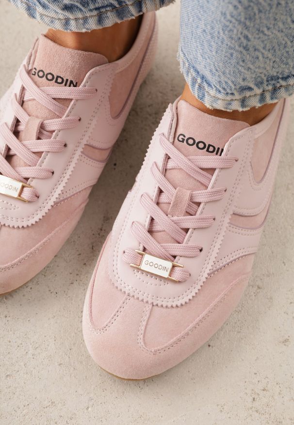 Born2be - Różowe Zamszowe Sneakersy w Stylu Kultowych Tenisówek Sorisana. Okazja: na co dzień, do pracy. Kolor: różowy. Materiał: zamsz