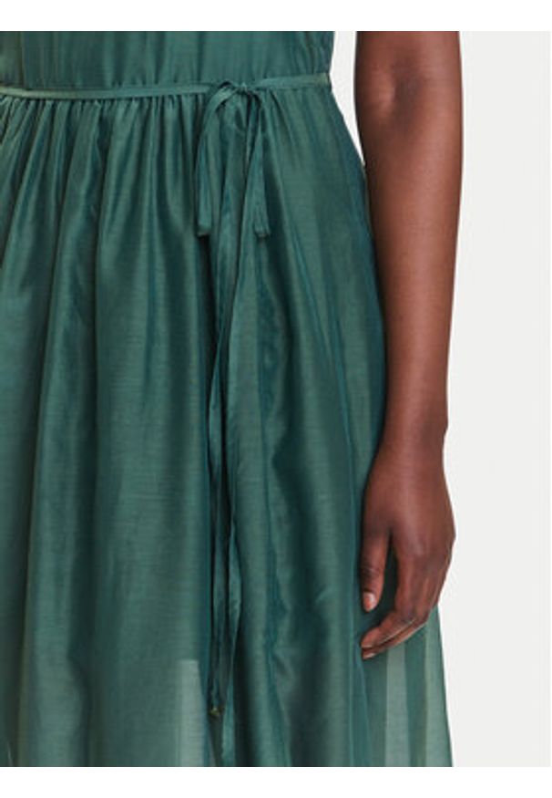 Marella Sukienka codzienna Nez 2515221172 Zielony Regular Fit. Okazja: na co dzień. Kolor: zielony. Materiał: jedwab, bawełna. Typ sukienki: proste. Styl: casual