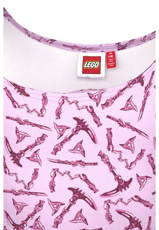 LEGO Wear - Lego Wear strój kąpielowy dziecięcy kolor różowy. Kolor: różowy. Materiał: dzianina. Rodzaj stanika: odpinane ramiączka
