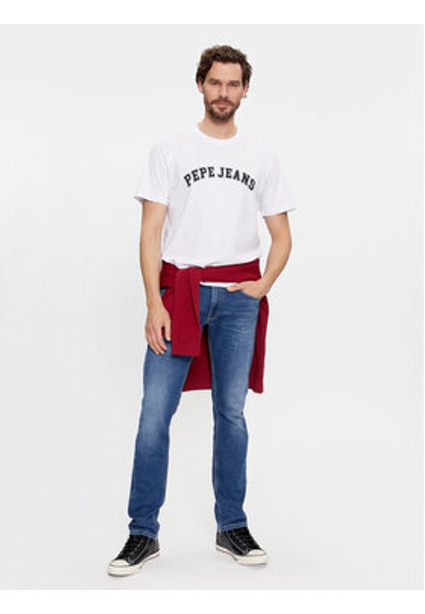 Pepe Jeans T-Shirt Clement PM509220 Biały Regular Fit. Kolor: biały. Materiał: bawełna