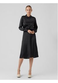 Vero Moda Spódnica trapezowa Noa 10274397 Czarny Regular Fit. Kolor: czarny. Materiał: satyna, syntetyk #3