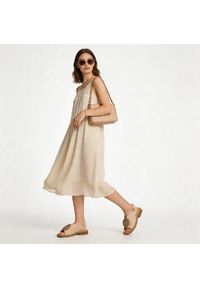 Sandały damskie Filippo, cholewka ze skóry ekologicznej na płaskiej podeszwie z elegancką broszką, beżowe, DS6229/26. Okazja: na co dzień. Zapięcie: pasek. Kolor: beżowy. Materiał: skóra ekologiczna. Wzór: aplikacja. Sezon: lato. Obcas: na płaskiej podeszwie. Styl: elegancki #7