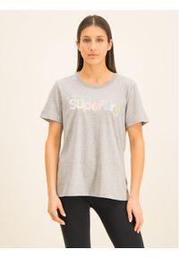 Superdry T-Shirt Classic Rainbow Emb Entry Tee W1000057A Szary Classic Fit. Kolor: szary #1