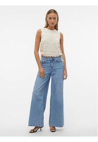 Vero Moda Bluzka Bali 10302924 Écru Regular Fit. Materiał: bawełna