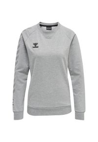 Damska bluza bawełniana Hummel Move Grid. Kolor: szary. Materiał: bawełna. Sport: fitness