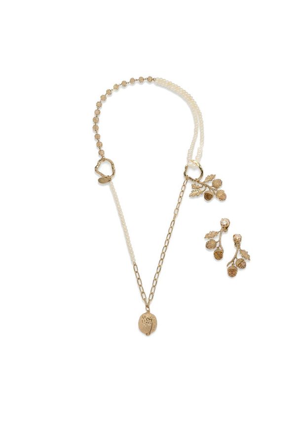 Zestaw naszyjnik i kolczyki Weekend Max Mara. Materiał: złote. Kolor: złoty