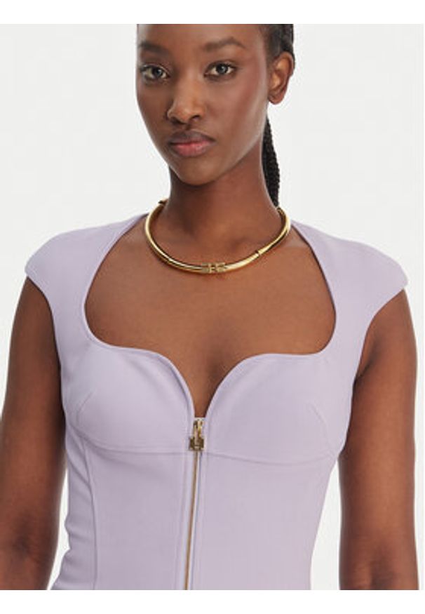 Elisabetta Franchi Sukienka koktajlowa AB-900-61E2-V430 Fioletowy Regular Fit. Kolor: fioletowy. Materiał: syntetyk. Styl: wizytowy