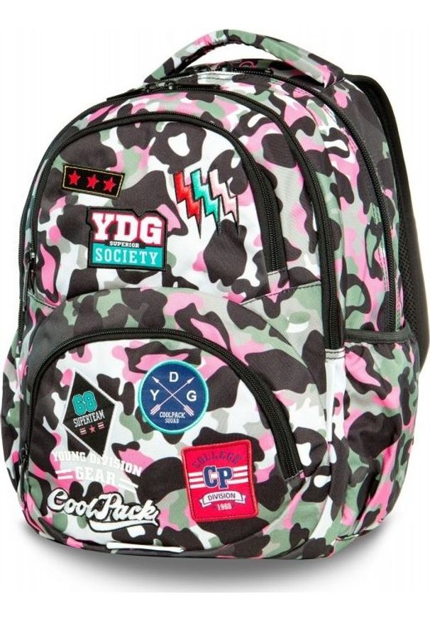 Patio Plecak szkolny Coolpack Cp Camo różowy. Kolor: różowy