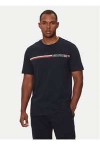 TOMMY HILFIGER - Tommy Hilfiger T-Shirt Chest Stripe MW0MW36739 Granatowy Regular Fit. Kolor: niebieski. Materiał: bawełna #1