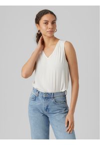 Vero Moda Top Brit 10286648 Biały Loose Fit. Kolor: biały. Materiał: wiskoza