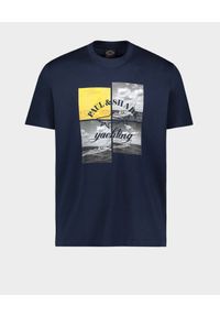 PAUL & SHARK - Granatowy t-shirt z bawełny organicznej. Kolor: niebieski. Materiał: bawełna. Długość rękawa: krótki rękaw. Wzór: aplikacja, nadruk #2