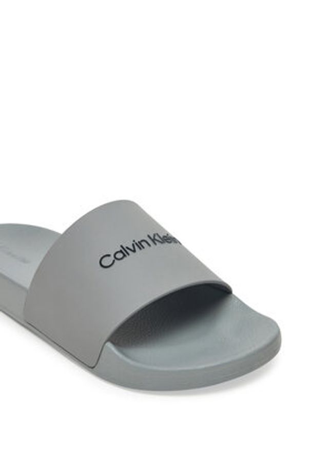 Calvin Klein Klapki Pool Slide Rubber HM0HM00455 Szary. Kolor: szary