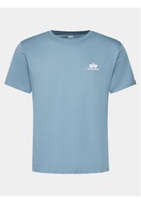 Alpha Industries T-Shirt Basic T Small Logo 188505 Niebieski Regular Fit. Kolor: niebieski. Materiał: bawełna #1