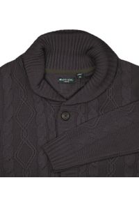 Brave Soul - Grafitowy Dziergany Sweter Zapinany na Guziki, Kardigan, Elegancki - BRAVE SOUL. Okazja: na co dzień. Kolor: szary. Materiał: akryl. Styl: elegancki #3