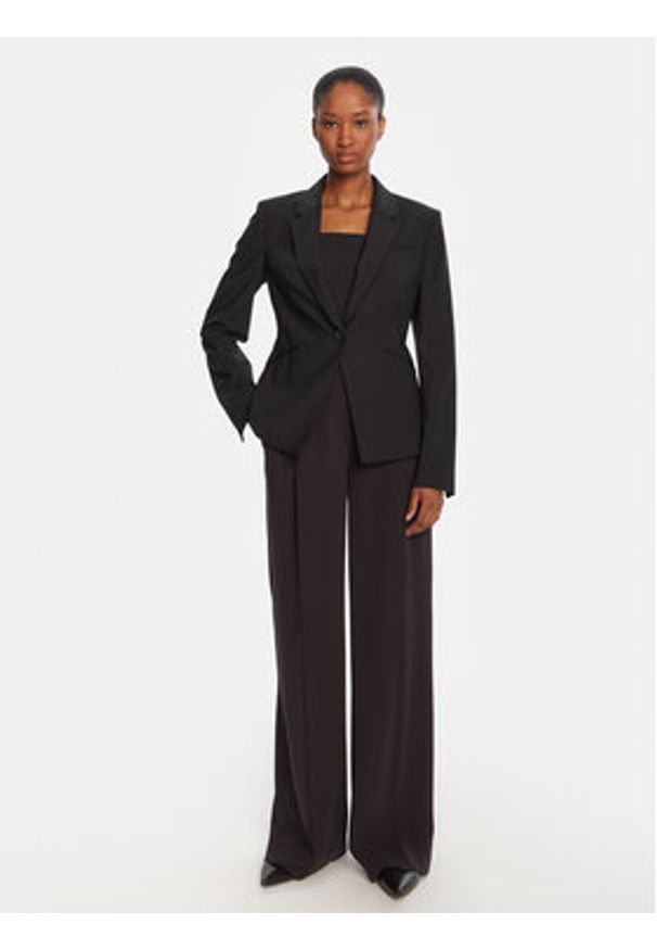 BOSS Marynarka Jia9 50546622 Czarny Slim Fit. Kolor: czarny. Materiał: wełna