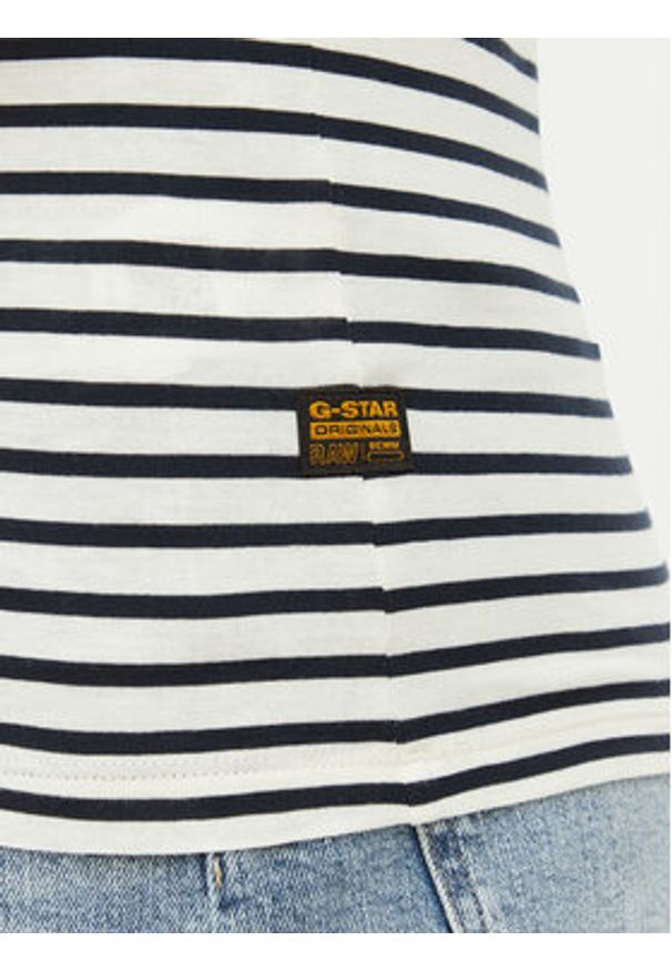 G-Star RAW - G-Star Raw T-Shirt Eyben D24533-D244 Biały Regular Fit. Kolor: biały. Materiał: bawełna