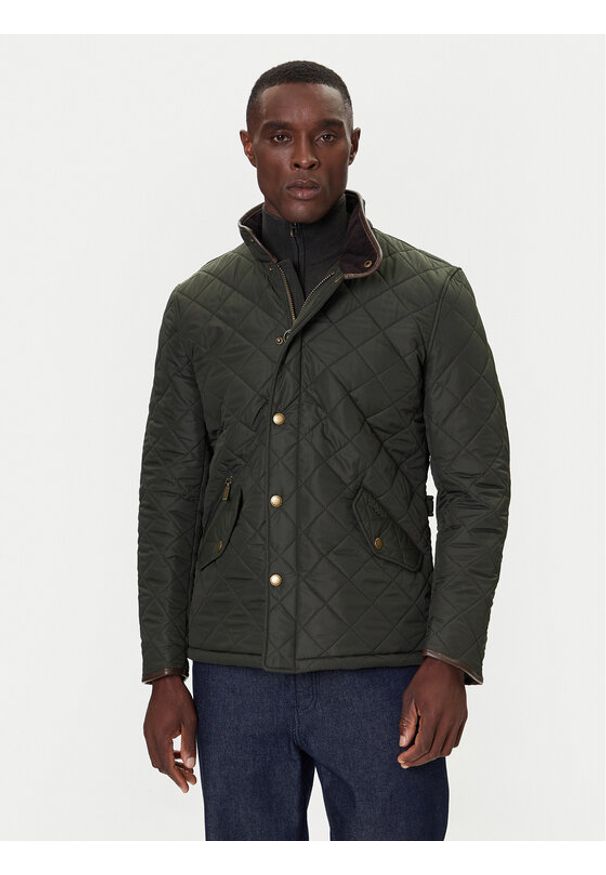 Barbour Kurtka przejściowa MQU0281GN72 Zielony Slim Fit. Kolor: zielony. Materiał: syntetyk