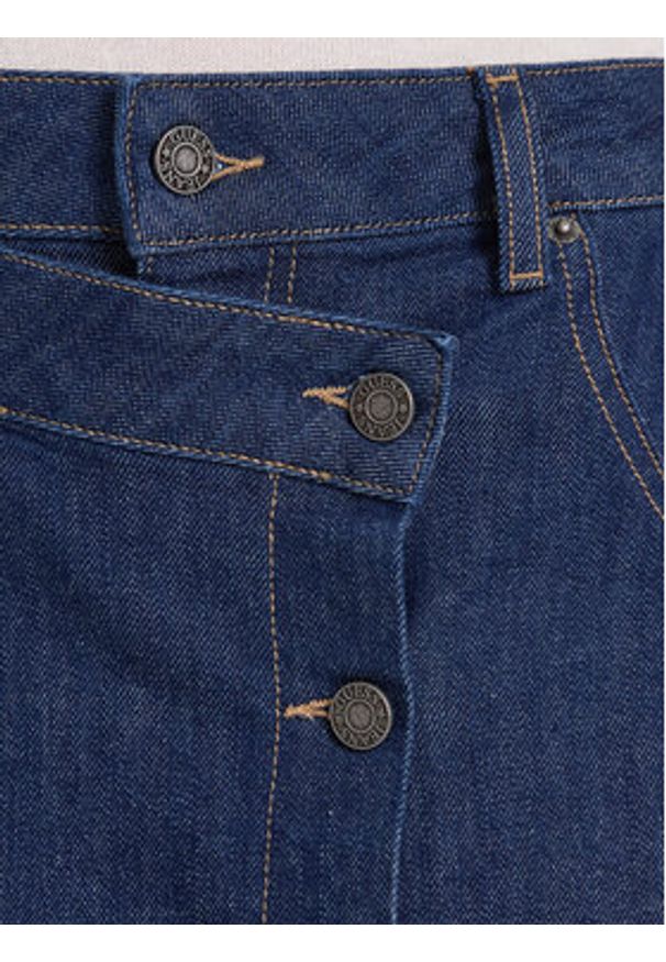 Guess Jeans Spódnica jeansowa W5BD96 D002A Granatowy Regular Fit. Kolor: niebieski. Materiał: bawełna