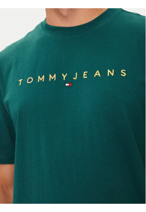 Tommy Jeans T-Shirt DM0DM19694 Zielony Regular Fit. Kolor: zielony. Materiał: bawełna
