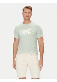 Mustang T-Shirt Austin 1016492 Zielony Regular Fit. Kolor: zielony. Materiał: bawełna