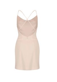 PAPROCKI&BRZOZOWSKI - Beżowa sukienka mini. Kolor: beżowy. Materiał: materiał. Długość: mini #5