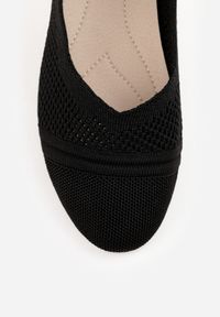 Renee - Czarne Płaskie Balerinki z Siateczkowego Materiału Nelibra. Okazja: na spotkanie biznesowe, na co dzień. Kolor: czarny. Materiał: materiał. Styl: elegancki, biznesowy, casual #9