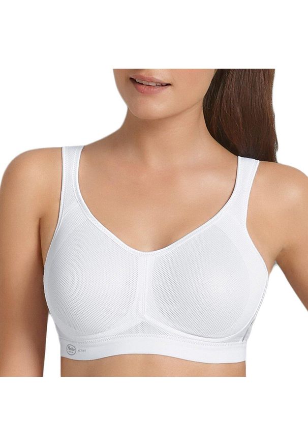 ANITA ACTIVE - Stanik do biegania Air Control z wysoki poziomem podtrzymywania. Kolor: biały. Materiał: poliester, elastan, poliamid. Sport: joga i pilates, fitness