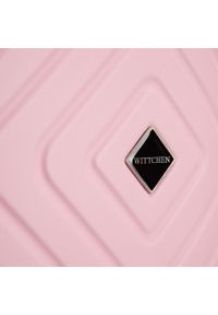 Wittchen - Duża walizka z ABS-u z geometrycznym tłoczeniem jasny różowa. Kolor: różowy. Materiał: poliester. Wzór: geometria. Styl: elegancki, wakacyjny #3