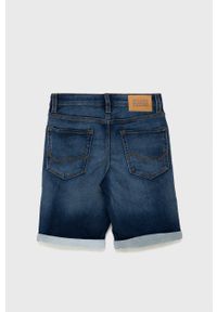 Jack & Jones szorty jeansowe dziecięce kolor granatowy regulowana talia. Kolor: niebieski. Materiał: jeans #2