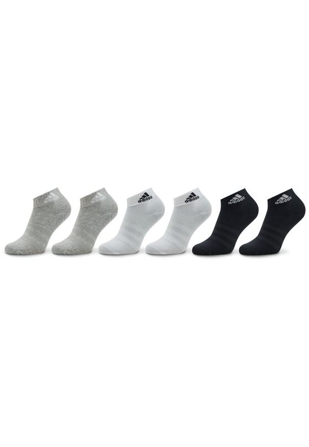 Adidas - adidas Skarpety krótkie Thin and Light Sportswear Ankle Socks 6 Pairs IC1307 Szary. Kolor: szary. Materiał: bawełna