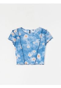 Sinsay - Bluzka crop top ze wzorem - wielobarwny #1