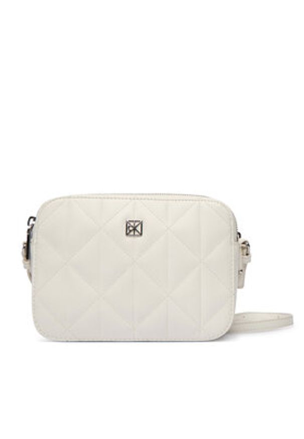Calvin Klein Torebka Quilted Camera Bag LV04F3328G Biały. Kolor: biały. Materiał: skórzane