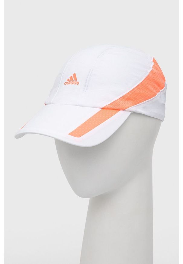 adidas Performance czapka HE9762 kolor biały z nadrukiem. Kolor: biały. Materiał: poliester, skóra, materiał. Wzór: nadruk