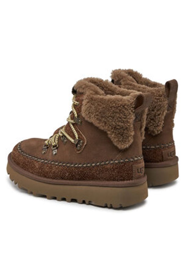 Ugg Śniegowce W Classic Alpine Lace Up 1158271 Brązowy. Kolor: brązowy. Materiał: skóra