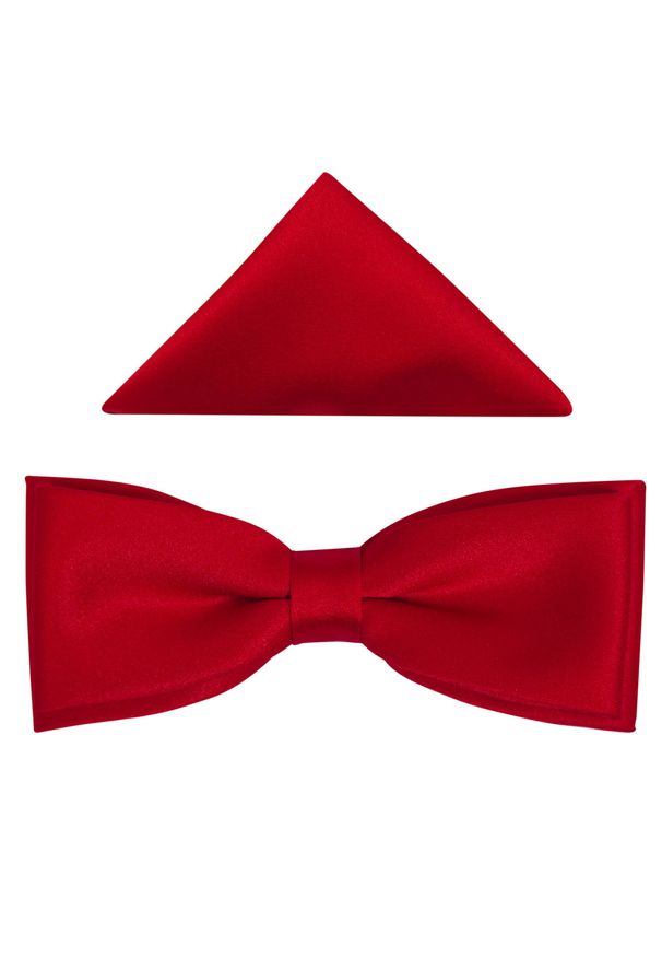 Modini - Czerwona gładka muszka męska slim B10. Kolor: czerwony. Materiał: poliester, tkanina. Wzór: gładki. Styl: elegancki