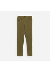 Reserved - Spodnie slim z wysokim stanem - Khaki. Stan: podwyższony. Kolor: brązowy #1
