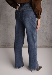 Renee - Niebieskie Jeansy Wide Leg High Waist Jenivia. Okazja: na co dzień. Stan: podwyższony. Kolor: niebieski. Styl: casual #4