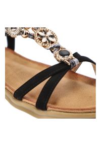 Czarne Sandały Artiker Stylowe Płaskie Obuwie Damskie. Kolor: czarny. Sezon: lato. Styl: elegancki #4