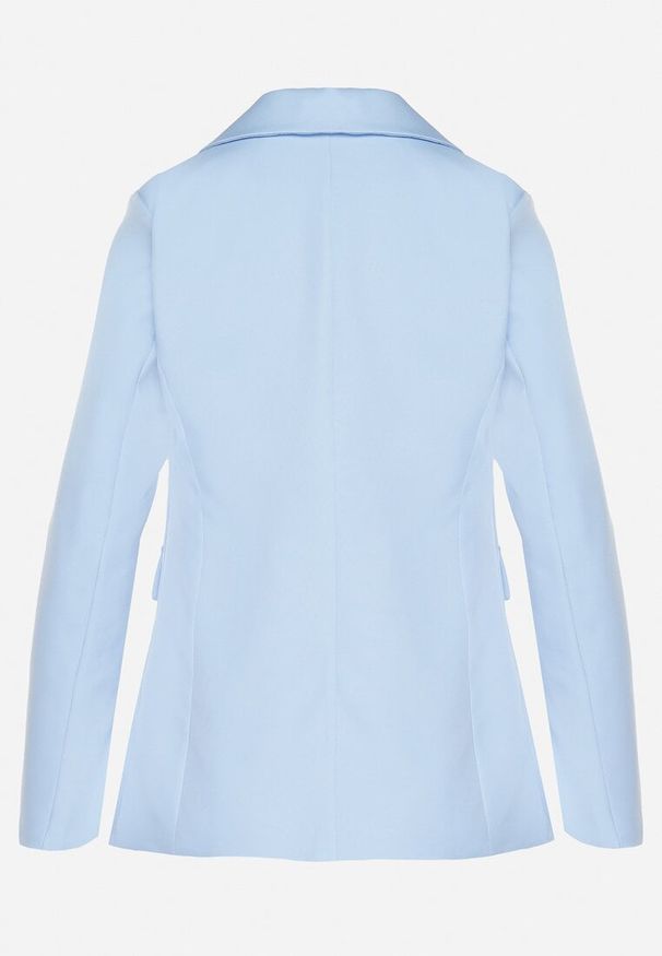 Born2be - Jasnoniebieska Taliowana Marynarka z Usztywnioną Linią Ramion Finzeki. Okazja: na co dzień. Kolor: niebieski. Materiał: jeans. Styl: casual, klasyczny