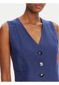 Marella Kamizelka Anemone 2515151012 Niebieski Regular Fit. Kolor: niebieski. Materiał: len