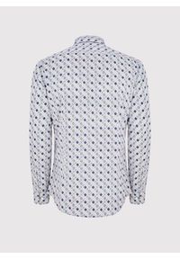 Pako Lorente - PAKO LORENTE – Męska koszula w kolorze białym w granatowo-zielony wzór. Typ kołnierza: kołnierzyk klasyczny. Kolor: zielony, biały, niebieski, wielokolorowy. Materiał: bawełna, elastan. Długość rękawa: długi rękaw. Długość: długie. Styl: klasyczny #2